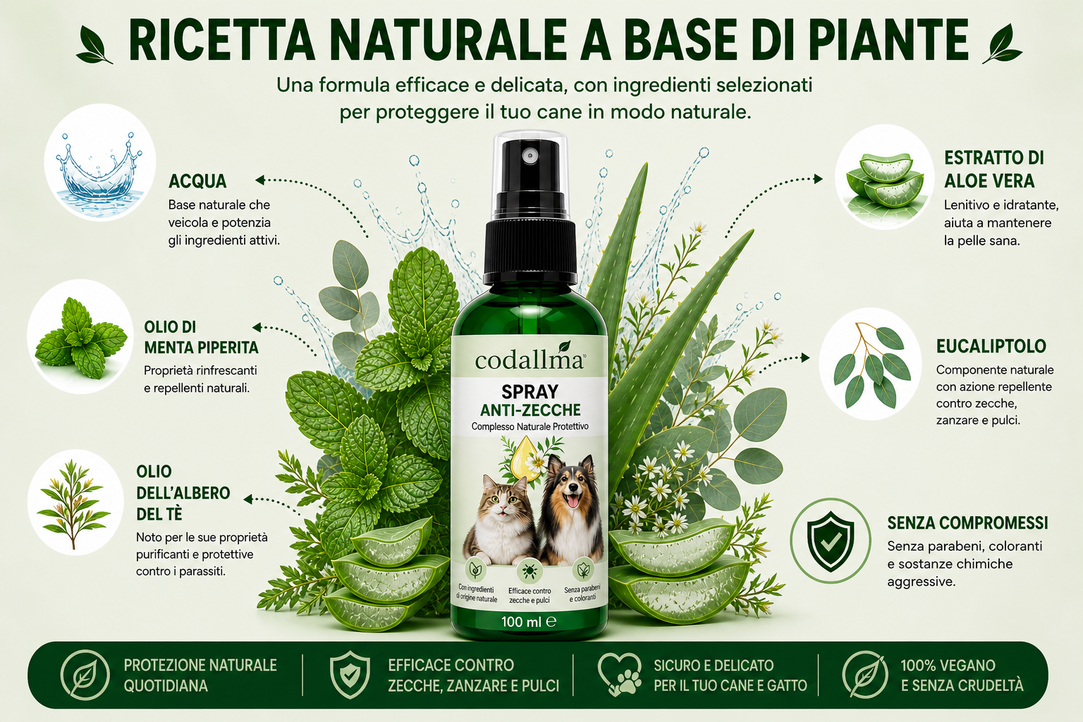 Codallma™ Spray contro zecche, pulci, acari e zanzare [fornitura annuale]