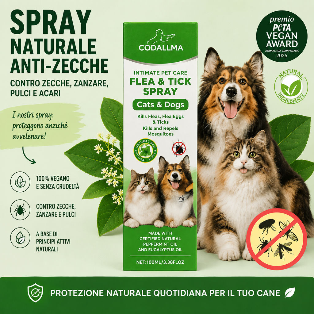 Codallma™ Spray contro zecche, pulci, acari e zanzare [fornitura annuale]