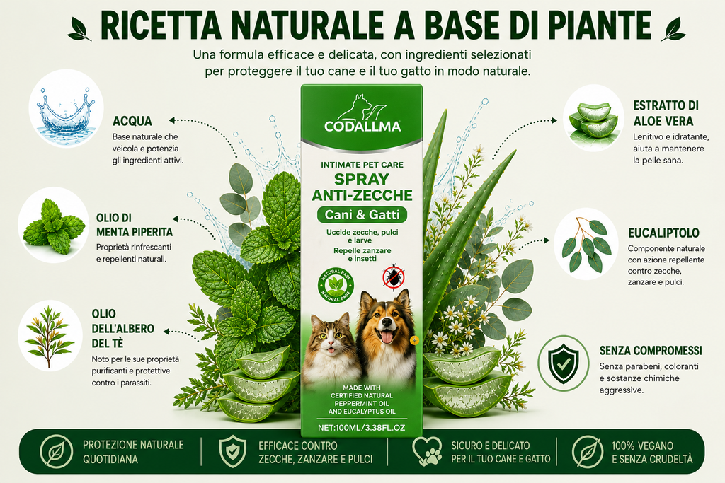Codallma™ Spray contro zecche, pulci, acari e zanzare [fornitura annuale]