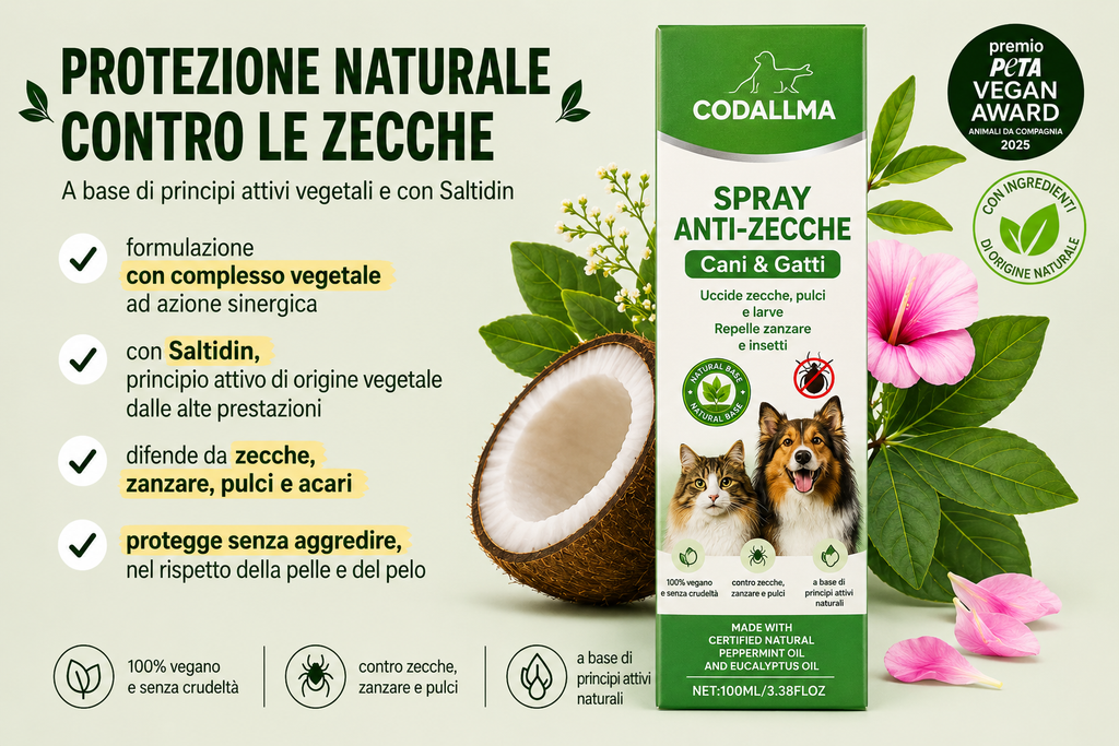 Codallma™ Spray contro zecche, pulci, acari e zanzare [fornitura annuale]